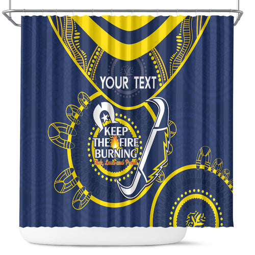 Custom NRL Cowboys NAIDOC Week Shower Curtain Keep The Fire Burning Indigenous Art