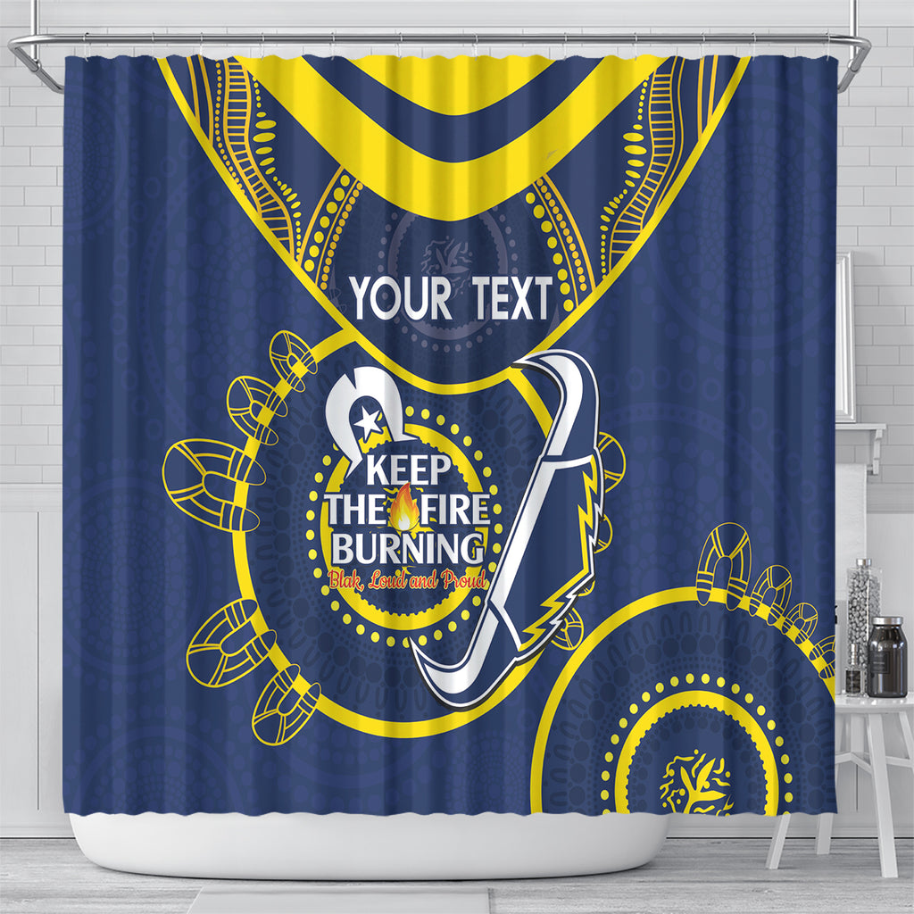 Custom NRL Cowboys NAIDOC Week Shower Curtain Keep The Fire Burning Indigenous Art