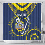 Custom NRL Cowboys NAIDOC Week Shower Curtain Keep The Fire Burning Indigenous Art