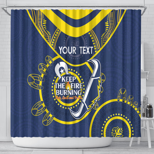 Custom NRL Cowboys NAIDOC Week Shower Curtain Keep The Fire Burning Indigenous Art