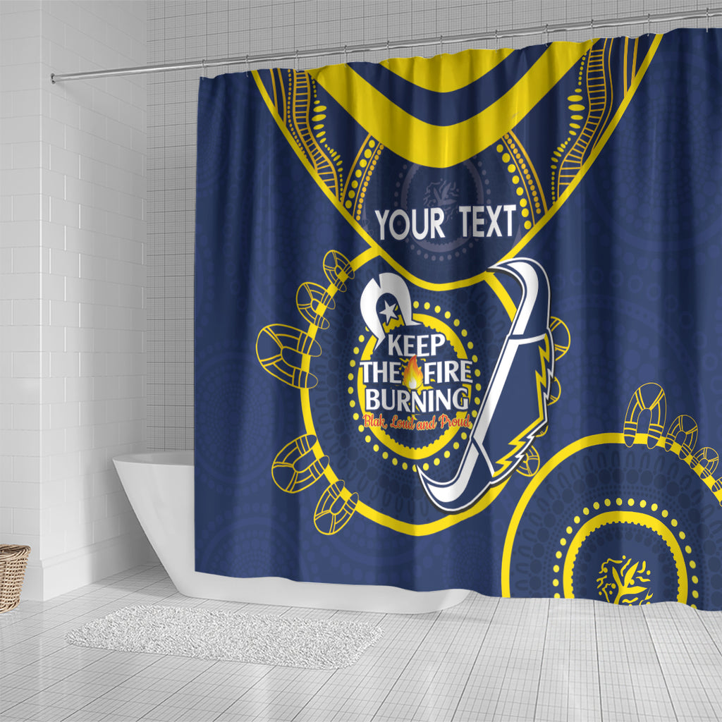 Custom NRL Cowboys NAIDOC Week Shower Curtain Keep The Fire Burning Indigenous Art