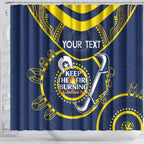 Custom NRL Cowboys NAIDOC Week Shower Curtain Keep The Fire Burning Indigenous Art