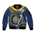 Custom NRL Cowboys NAIDOC Week Sleeve Zip Bomber Jacket Keep The Fire Burning Indigenous Art