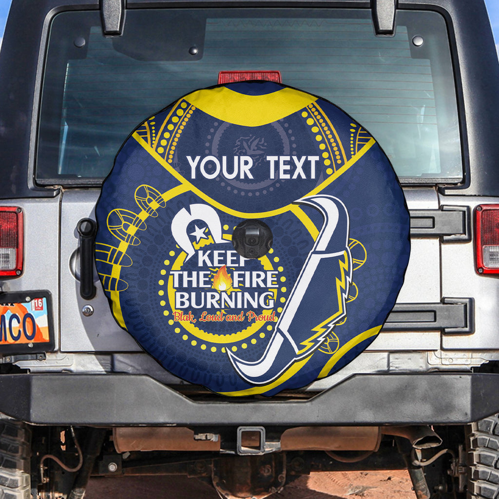 Custom NRL Cowboys NAIDOC Week Spare Tire Cover Keep The Fire Burning Indigenous Art