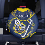 Custom NRL Cowboys NAIDOC Week Spare Tire Cover Keep The Fire Burning Indigenous Art