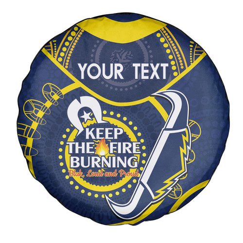 Custom NRL Cowboys NAIDOC Week Spare Tire Cover Keep The Fire Burning Indigenous Art