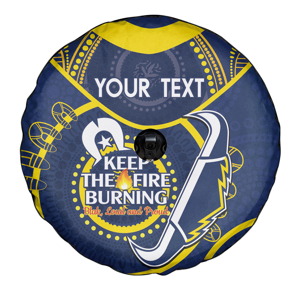 Custom NRL Cowboys NAIDOC Week Spare Tire Cover Keep The Fire Burning Indigenous Art