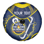 Custom NRL Cowboys NAIDOC Week Spare Tire Cover Keep The Fire Burning Indigenous Art