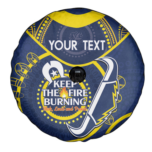Custom NRL Cowboys NAIDOC Week Spare Tire Cover Keep The Fire Burning Indigenous Art