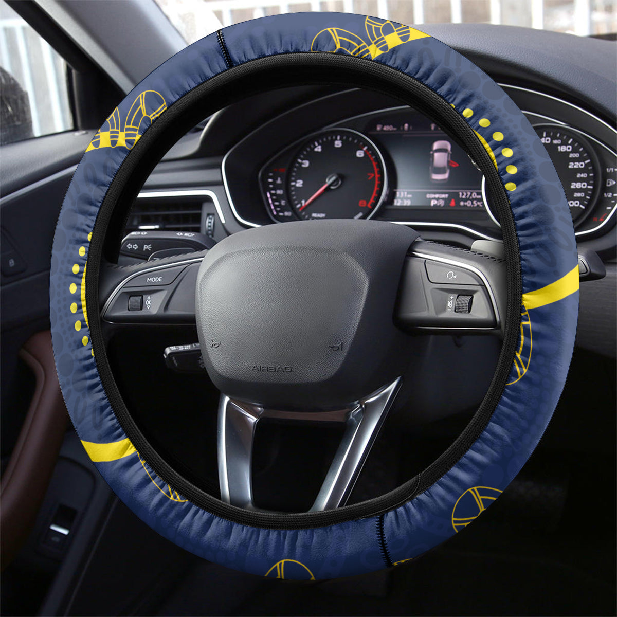 NRL Cowboys NAIDOC Week Steering Wheel Cover Keep The Fire Burning Indigenous Art