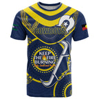 Custom NRL Cowboys NAIDOC Week T Shirt Keep The Fire Burning Indigenous Art
