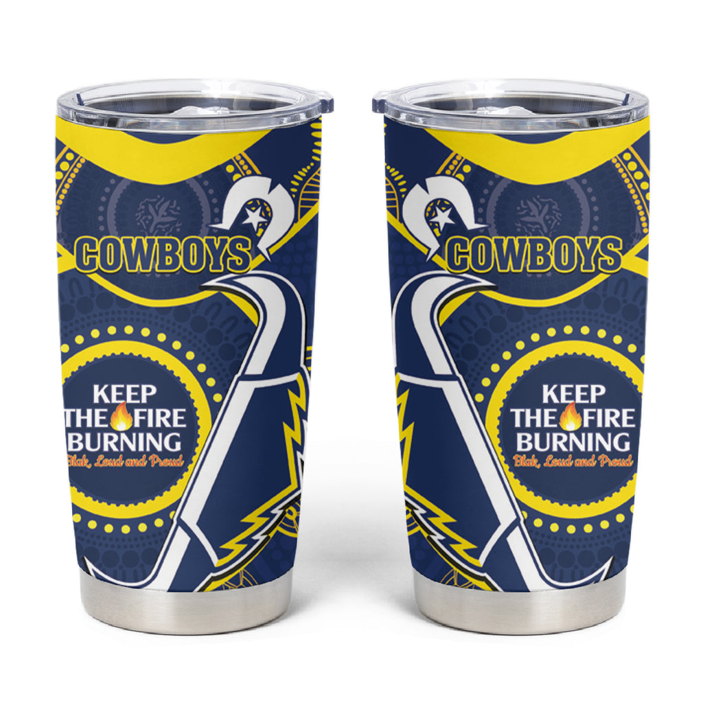 NRL Cowboys NAIDOC Week Tumbler Cup Keep The Fire Burning Indigenous Art