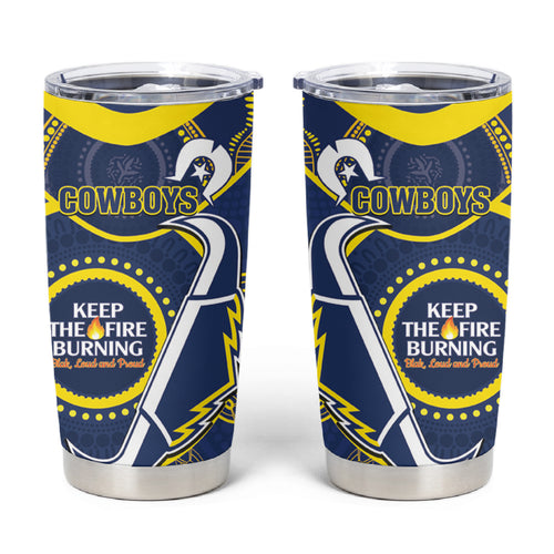 NRL Cowboys NAIDOC Week Tumbler Cup Keep The Fire Burning Indigenous Art