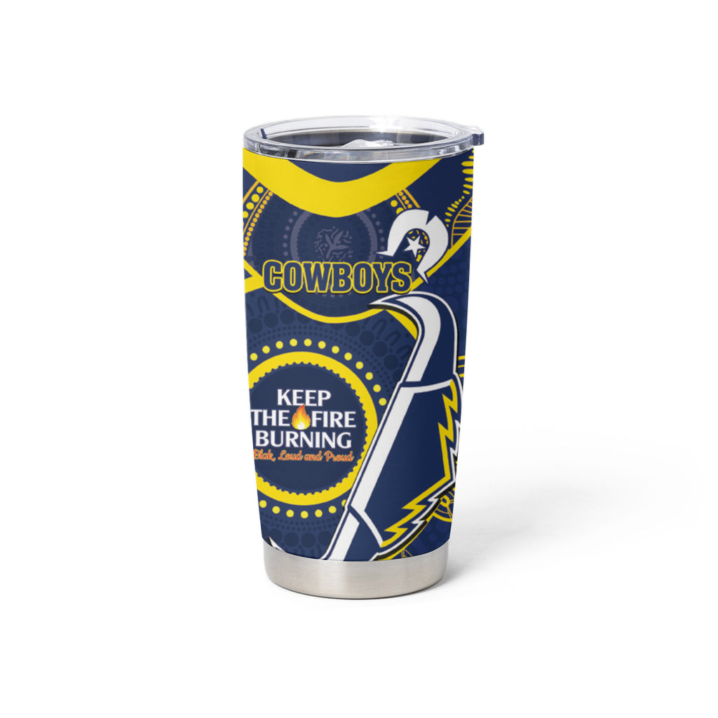 NRL Cowboys NAIDOC Week Tumbler Cup Keep The Fire Burning Indigenous Art