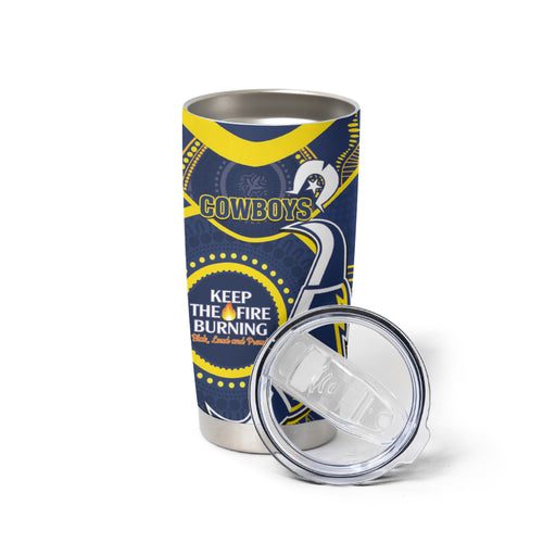 NRL Cowboys NAIDOC Week Tumbler Cup Keep The Fire Burning Indigenous Art