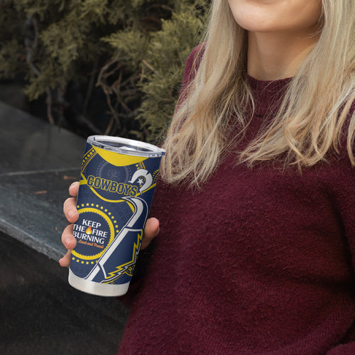 NRL Cowboys NAIDOC Week Tumbler Cup Keep The Fire Burning Indigenous Art
