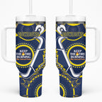 NRL Cowboys NAIDOC Week Tumbler With Handle Keep The Fire Burning Indigenous Art