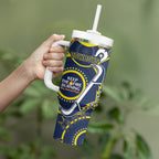 NRL Cowboys NAIDOC Week Tumbler With Handle Keep The Fire Burning Indigenous Art