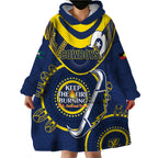 Custom NRL Cowboys NAIDOC Week Wearable Blanket Hoodie Keep The Fire Burning Indigenous Art