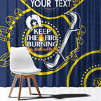 Custom NRL Cowboys NAIDOC Week Window Curtain Keep The Fire Burning Indigenous Art
