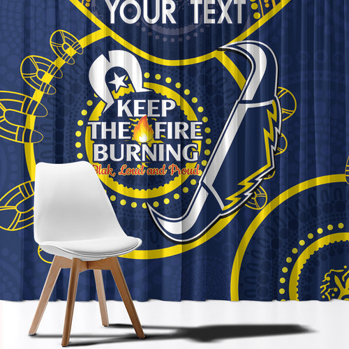 Custom NRL Cowboys NAIDOC Week Window Curtain Keep The Fire Burning Indigenous Art