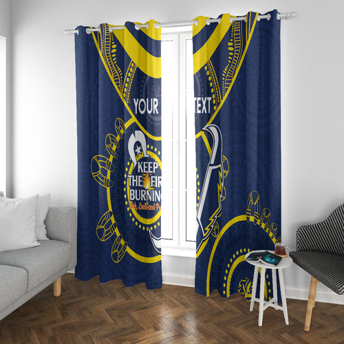 Custom NRL Cowboys NAIDOC Week Window Curtain Keep The Fire Burning Indigenous Art