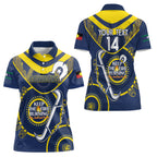 Custom NRL Cowboys NAIDOC Week Women Polo Shirt Keep The Fire Burning Indigenous Art