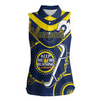 Custom NRL Cowboys NAIDOC Week Women Sleeveless Polo Shirt Keep The Fire Burning Indigenous Art