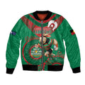 Custom NRL Rabbitohs NAIDOC Week Bomber Jacket Keep The Fire Burning Indigenous Art
