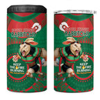 NRL Rabbitohs NAIDOC Week 4 in 1 Can Cooler Tumbler Keep The Fire Burning Indigenous Art