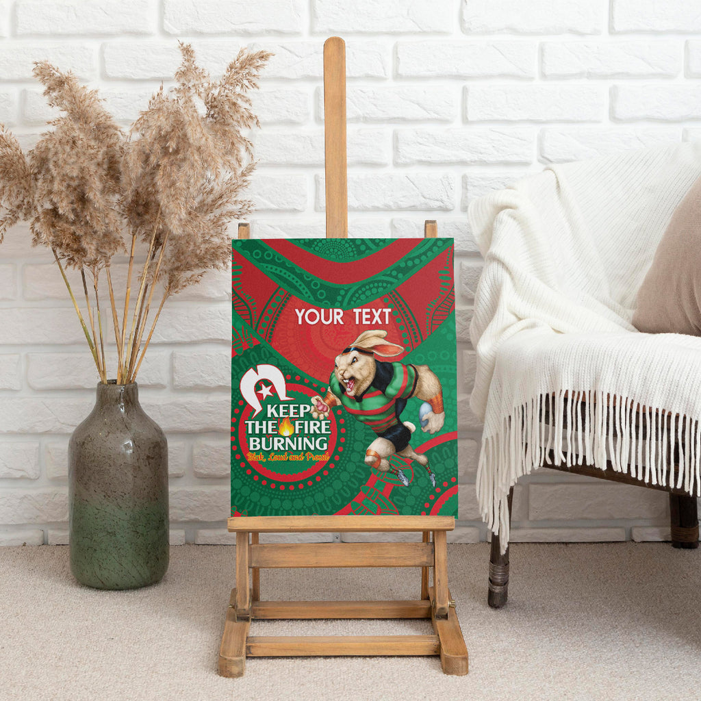 Custom NRL Rabbitohs NAIDOC Week Canvas Wall Art Keep The Fire Burning Indigenous Art