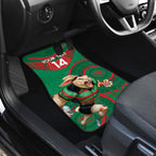 Custom NRL Rabbitohs NAIDOC Week Car Mats Keep The Fire Burning Indigenous Art