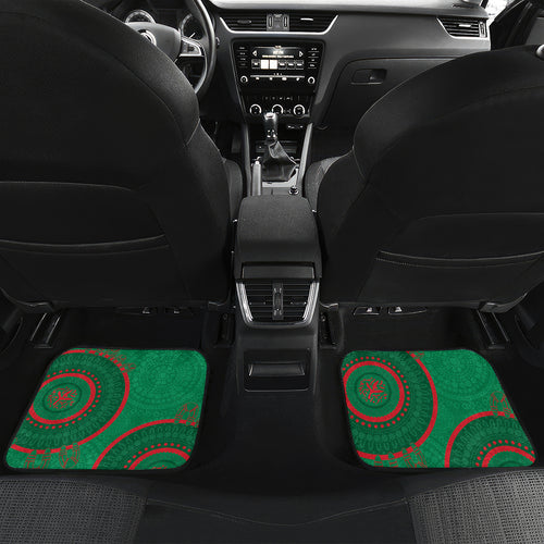Custom NRL Rabbitohs NAIDOC Week Car Mats Keep The Fire Burning Indigenous Art