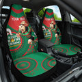 Custom NRL Rabbitohs NAIDOC Week Car Seat Cover Keep The Fire Burning Indigenous Art