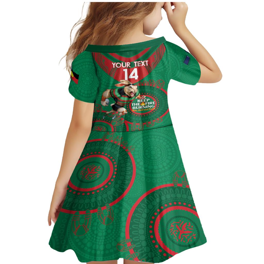 Custom NRL Rabbitohs NAIDOC Week Family Matching Mermaid Dress and Hawaiian Shirt Keep The Fire Burning Indigenous Art