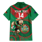 Custom NRL Rabbitohs NAIDOC Week Family Matching Mermaid Dress and Hawaiian Shirt Keep The Fire Burning Indigenous Art