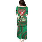 Custom NRL Rabbitohs NAIDOC Week Family Matching Puletasi and Hawaiian Shirt Keep The Fire Burning Indigenous Art