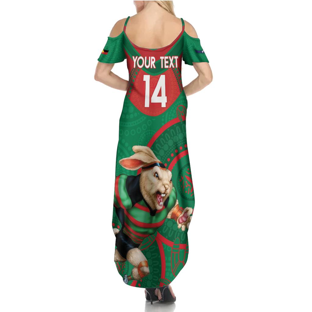 Custom NRL Rabbitohs NAIDOC Week Family Matching Summer Maxi Dress and Hawaiian Shirt Keep The Fire Burning Indigenous Art