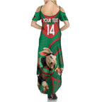 Custom NRL Rabbitohs NAIDOC Week Family Matching Summer Maxi Dress and Hawaiian Shirt Keep The Fire Burning Indigenous Art