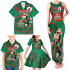 Custom NRL Rabbitohs NAIDOC Week Family Matching Tank Maxi Dress and Hawaiian Shirt Keep The Fire Burning Indigenous Art