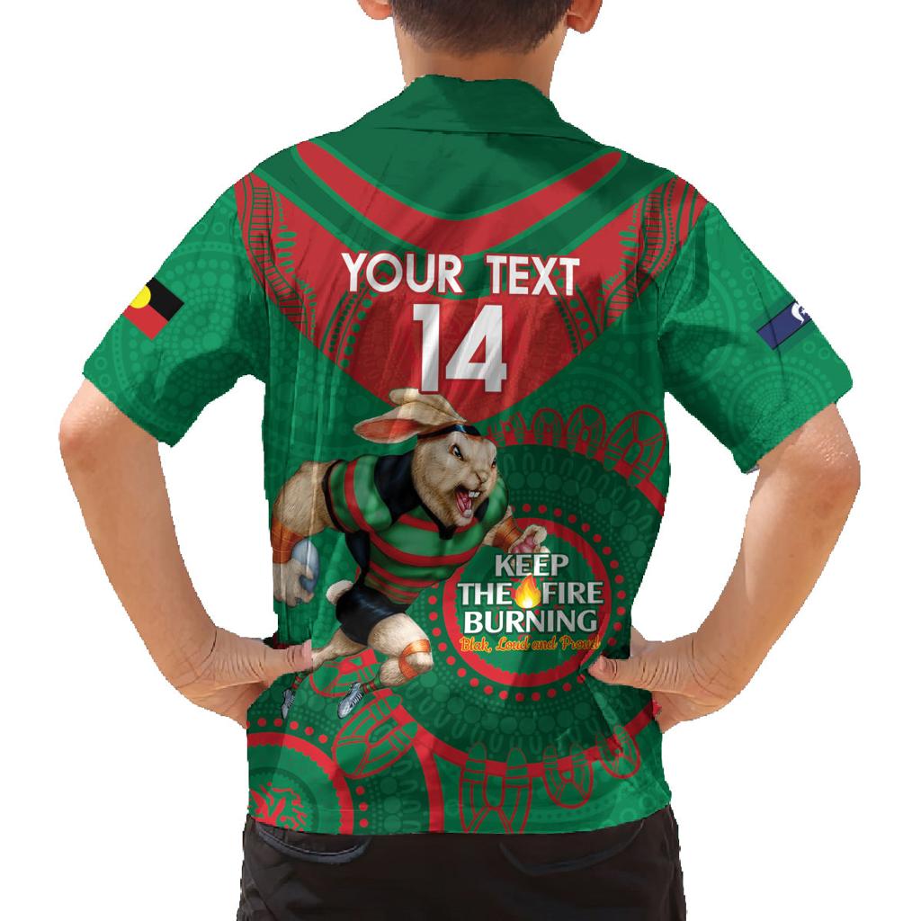 Custom NRL Rabbitohs NAIDOC Week Family Matching Tank Maxi Dress and Hawaiian Shirt Keep The Fire Burning Indigenous Art