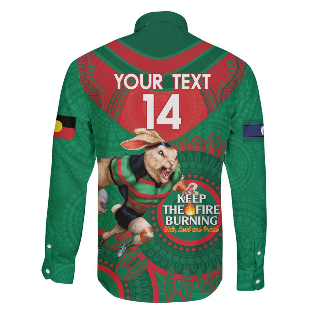 Custom NRL Rabbitohs NAIDOC Week Family Matching Tank Maxi Dress and Hawaiian Shirt Keep The Fire Burning Indigenous Art