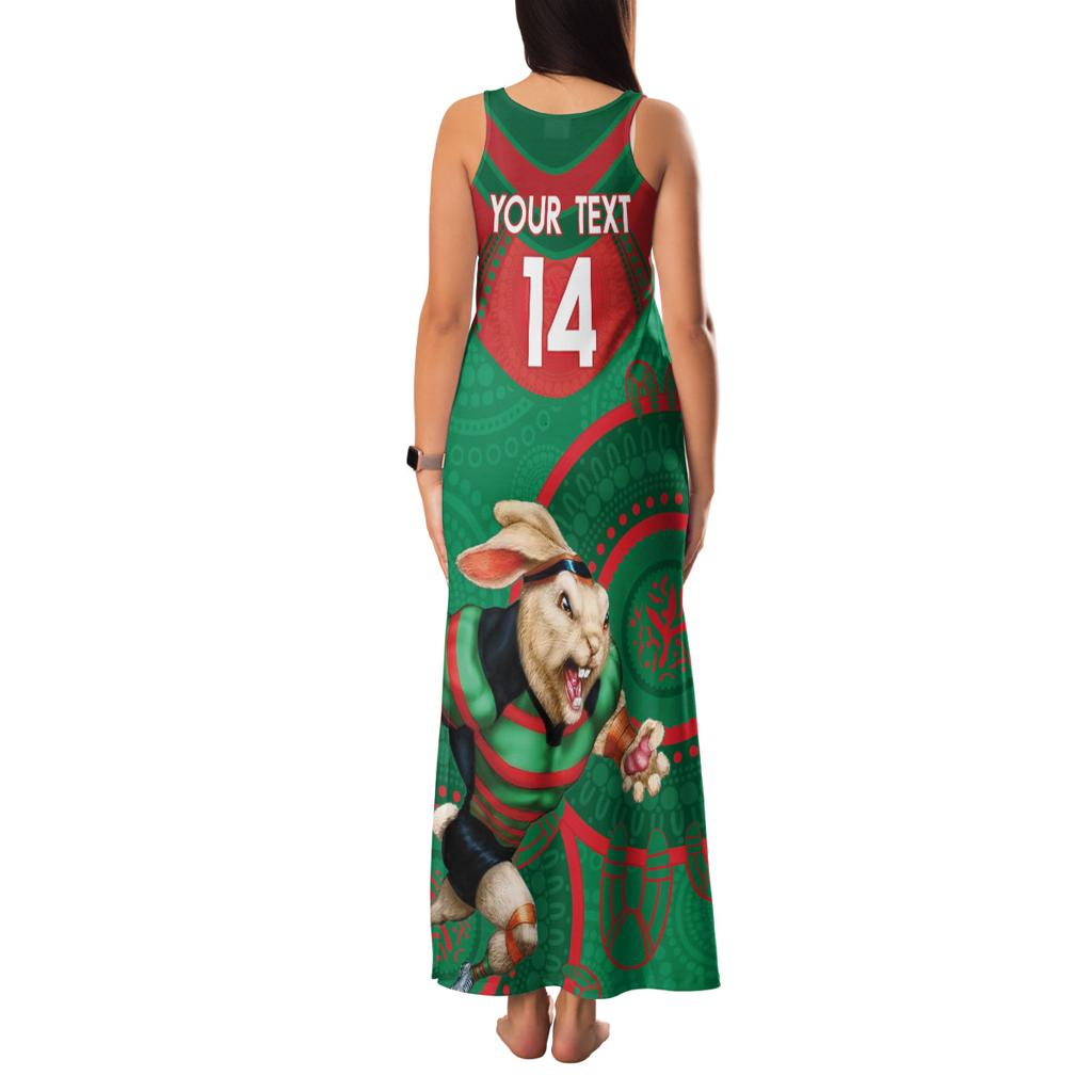 Custom NRL Rabbitohs NAIDOC Week Family Matching Tank Maxi Dress and Hawaiian Shirt Keep The Fire Burning Indigenous Art