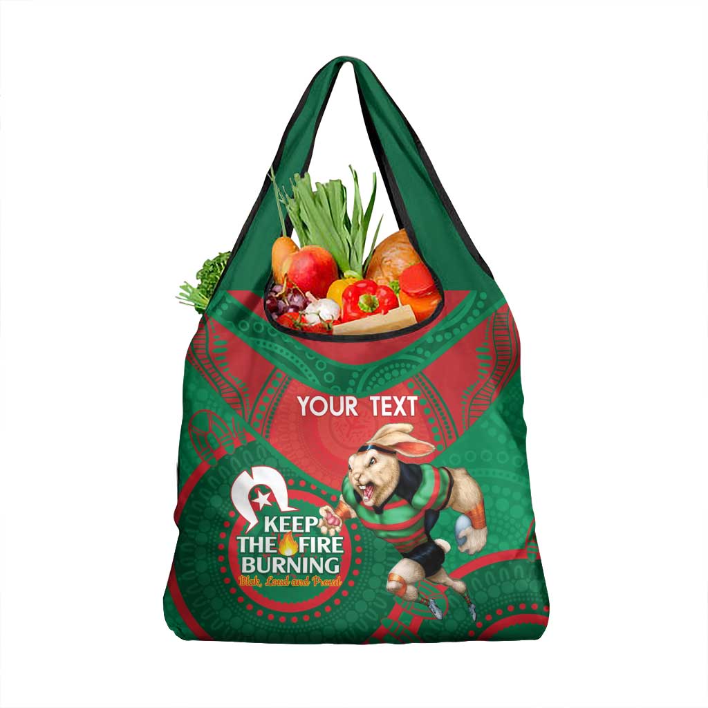 Custom NRL Rabbitohs NAIDOC Week Grocery Bag Keep The Fire Burning Indigenous Art