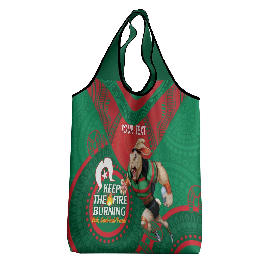 Custom NRL Rabbitohs NAIDOC Week Grocery Bag Keep The Fire Burning Indigenous Art