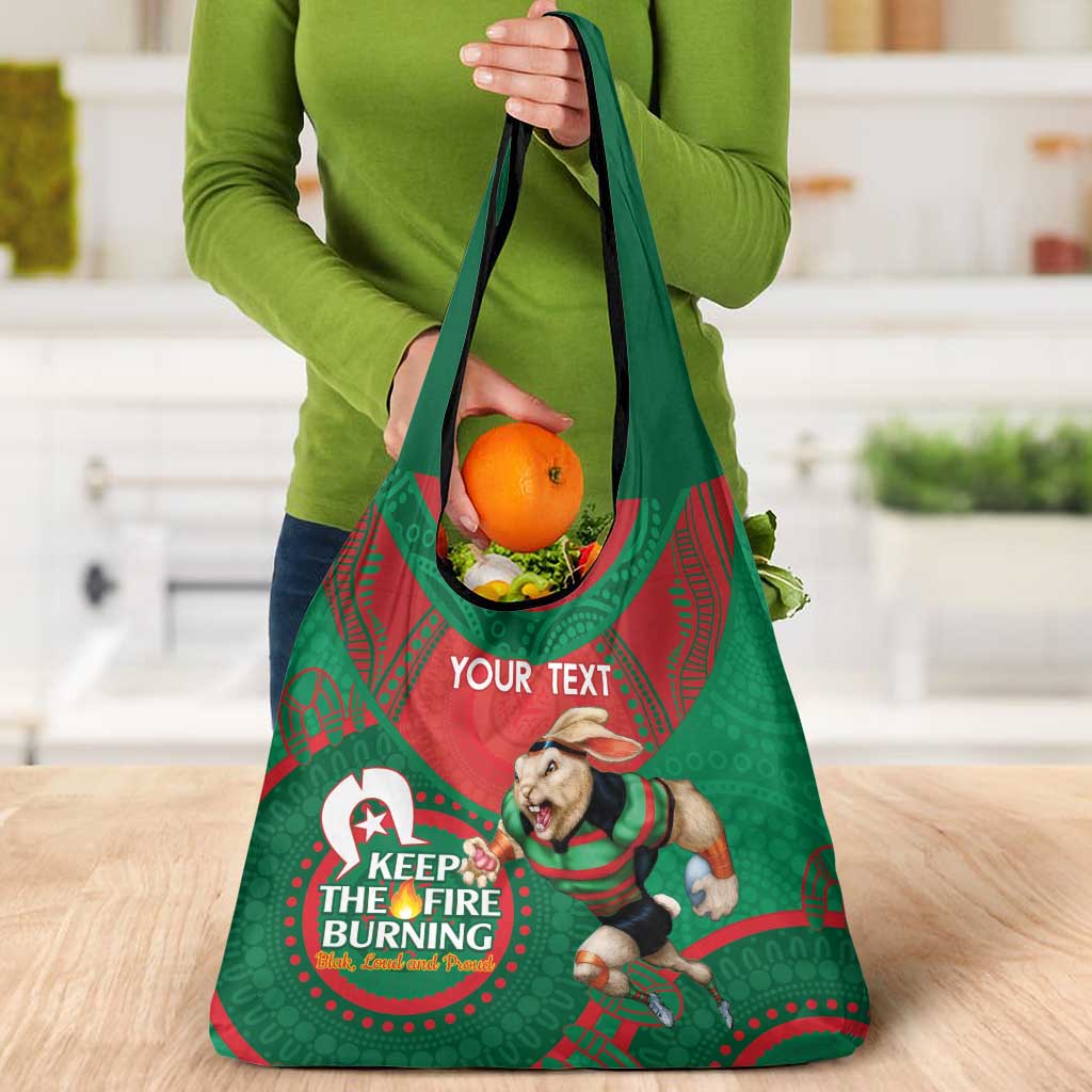 Custom NRL Rabbitohs NAIDOC Week Grocery Bag Keep The Fire Burning Indigenous Art