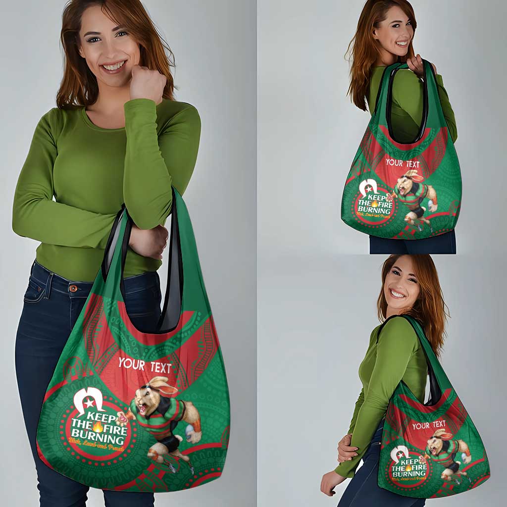 Custom NRL Rabbitohs NAIDOC Week Grocery Bag Keep The Fire Burning Indigenous Art
