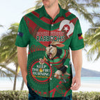 Custom NRL Rabbitohs NAIDOC Week Hawaiian Shirt Keep The Fire Burning Indigenous Art
