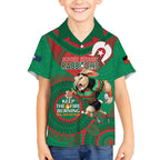 Custom NRL Rabbitohs NAIDOC Week Hawaiian Shirt Keep The Fire Burning Indigenous Art