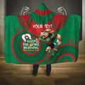 Custom NRL Rabbitohs NAIDOC Week Hooded Blanket Keep The Fire Burning Indigenous Art